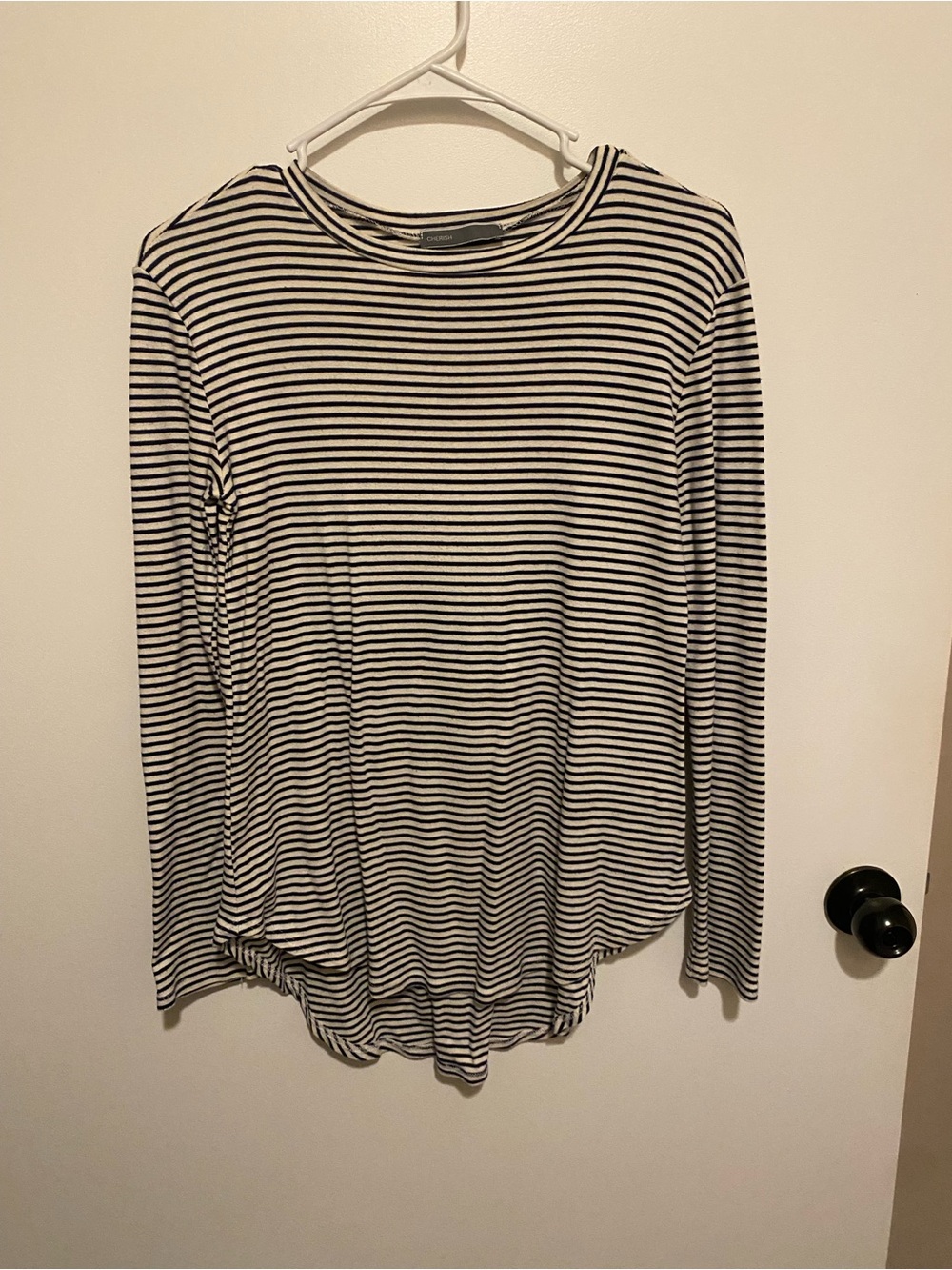 Cherish Black & White Striped Long Sleeve Tee — Classic Crew